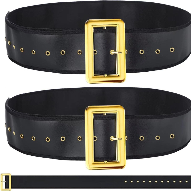 Nagy Mikulás öv a Mikulás jelmezhez — Mesterséges bőr, Műanyag csat, Tűcsatával (>4 cm) szélesség