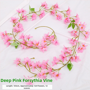 Viță artificială de cireș cu flori de satin, pentru decor interior, proiectată să se înfășoare în jurul conductelor