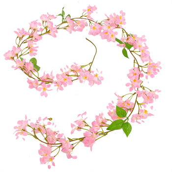 Viță artificială de cireș cu flori de satin, pentru decor interior, proiectată să se înfășoare în jurul conductelor