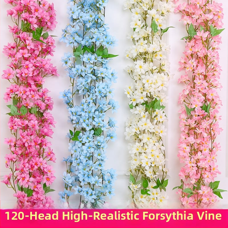 Viță artificială de cireș cu flori de satin, pentru decor interior, proiectată să se înfășoare în jurul conductelor