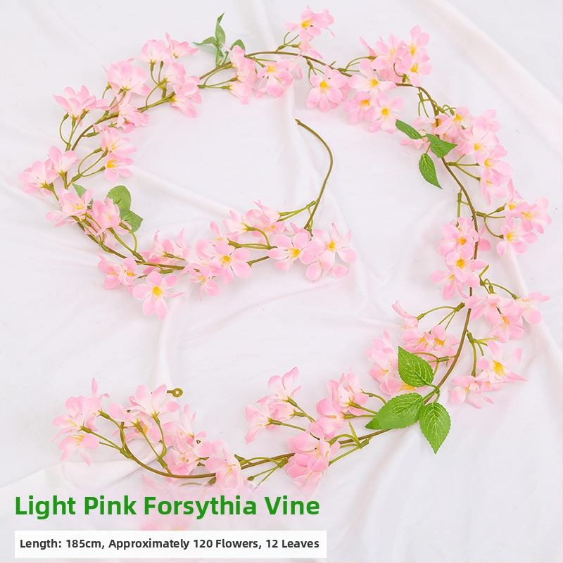 Viță artificială de cireș cu flori de satin, pentru decor interior, proiectată să se înfășoare în jurul conductelor