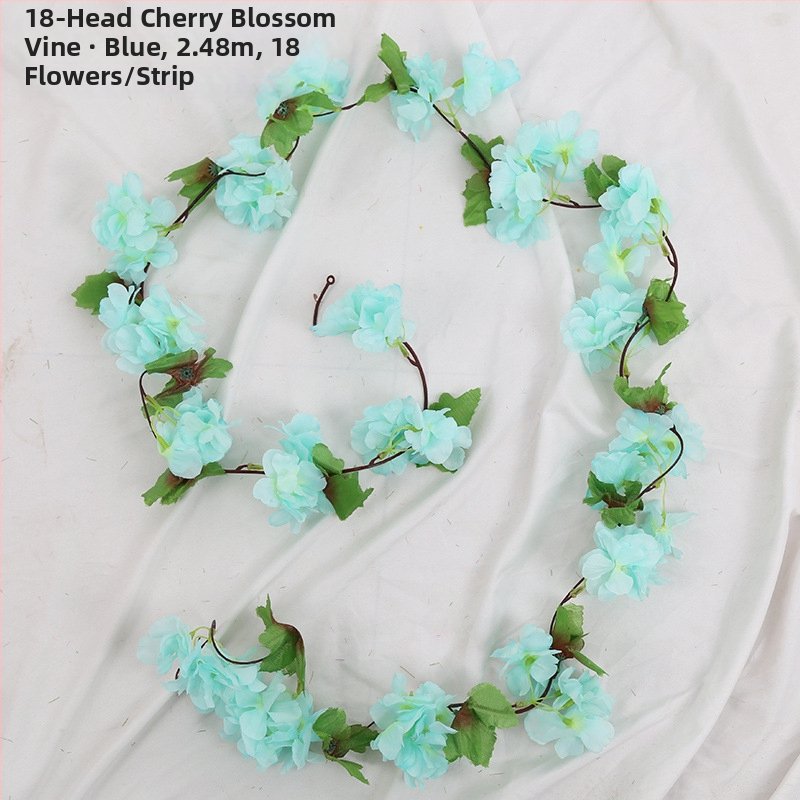 Viță artificială de cireș cu flori de satin, pentru decor interior, proiectată să se înfășoare în jurul conductelor