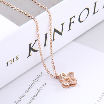 Titánacélból készült nyaklánc virág mintával, elektroplakálás, keresztlánc, medál titánacélból