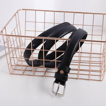 Curea de damă din piele sintetică, cataramă din aliaj dreptunghiulară și închidere cu știft – stil universal