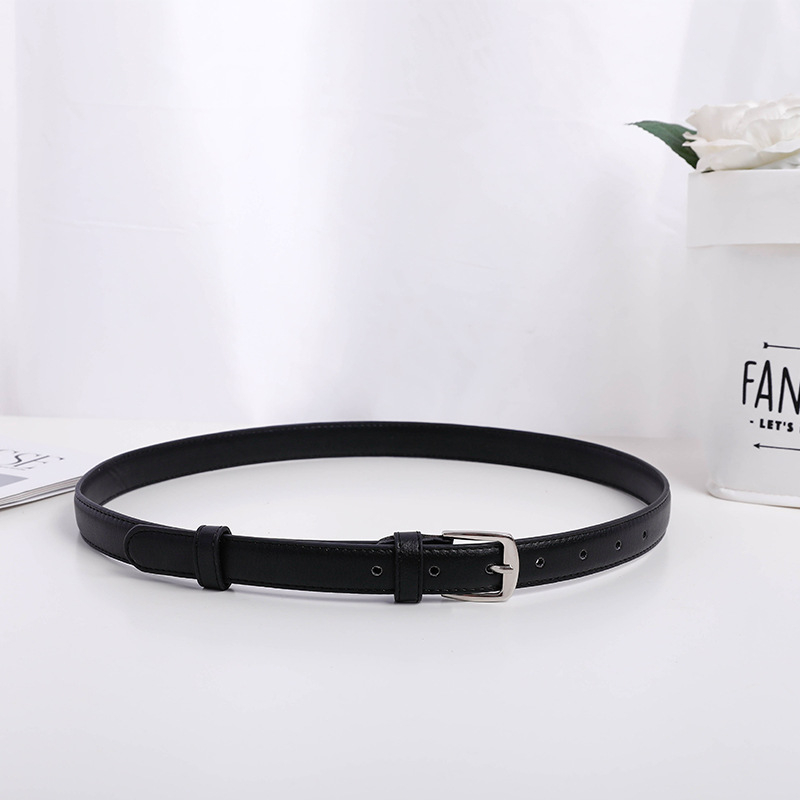 Curea de damă din piele sintetică, cataramă din aliaj dreptunghiulară și închidere cu știft – stil universal