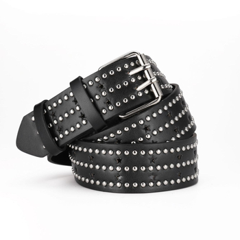Remen od PU kože s metalnim rivetima, unisex, hip-hop stil