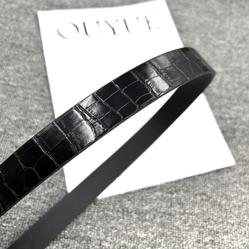 Curea retro cu design crocodil de înaltă clasă, material PU; cataramă din aliaj; închidere cu știft; lățime 2–4 cm; finisaj: decupat/gravat