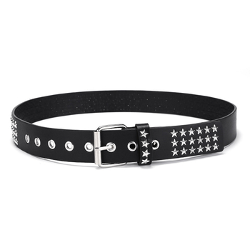 Punk pojas s klinovima i zvjezdanim detaljem, metalni pojas s čeličnom kopčom, širina iznad 4 cm