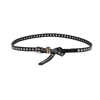 Centură din PU cu două straturi, cataramă din aliaj de aluminiu, lățime sub 2 cm, stil proaspăt și dulce, centură pentru femei