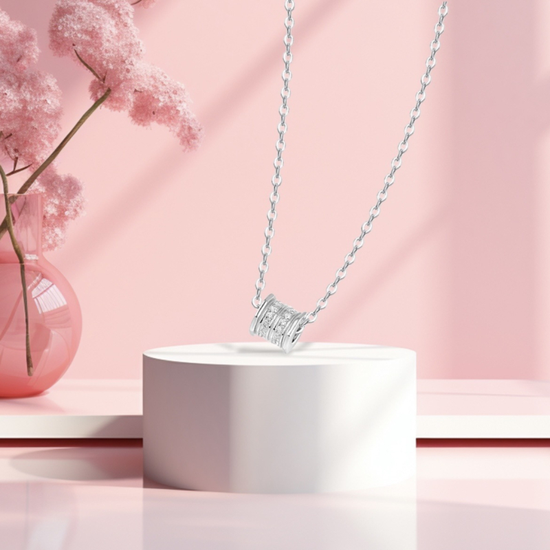 Réz nyaklánc nišis dizájnnal, mikro-inlay cirkón, 2024 tavasz kollekció, Xinghongda