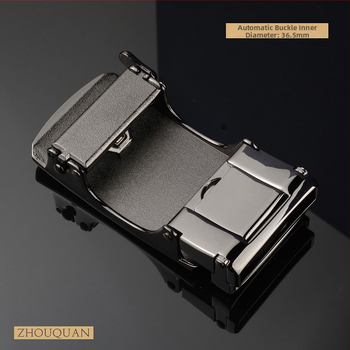 Férfi automata övcsat – ötvözet, téglalap alakú, betűs mintázat, üzleti stílus