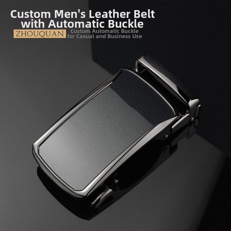 Férfi automata övcsat – ötvözet, téglalap alakú, betűs mintázat, üzleti stílus