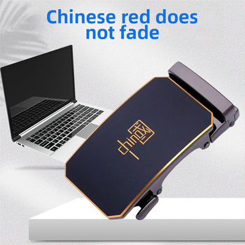 Férfi automata övcsat – téglalap alakú ötvözet csat, üzleti stílus, nyomtatott mintázat