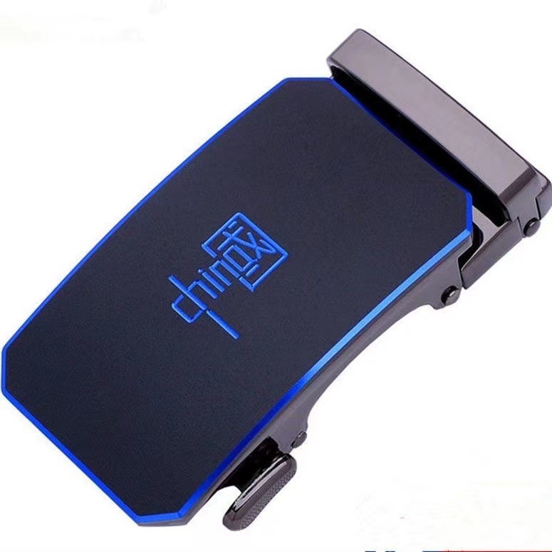 Férfi automata övcsat – téglalap alakú ötvözet csat, üzleti stílus, nyomtatott mintázat