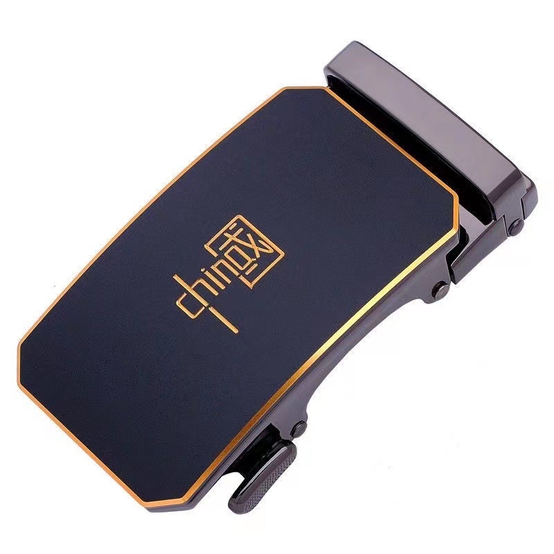 Férfi automata övcsat – téglalap alakú ötvözet csat, üzleti stílus, nyomtatott mintázat