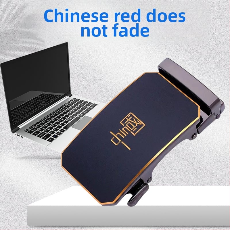 Férfi automata övcsat – téglalap alakú ötvözet csat, üzleti stílus, nyomtatott mintázat