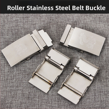 Rozsdamentes acél övcsat, görgőcsat, téglalap alakú, sima/lemezes csat, férfiaknak, minimalist stílus, övklipsz