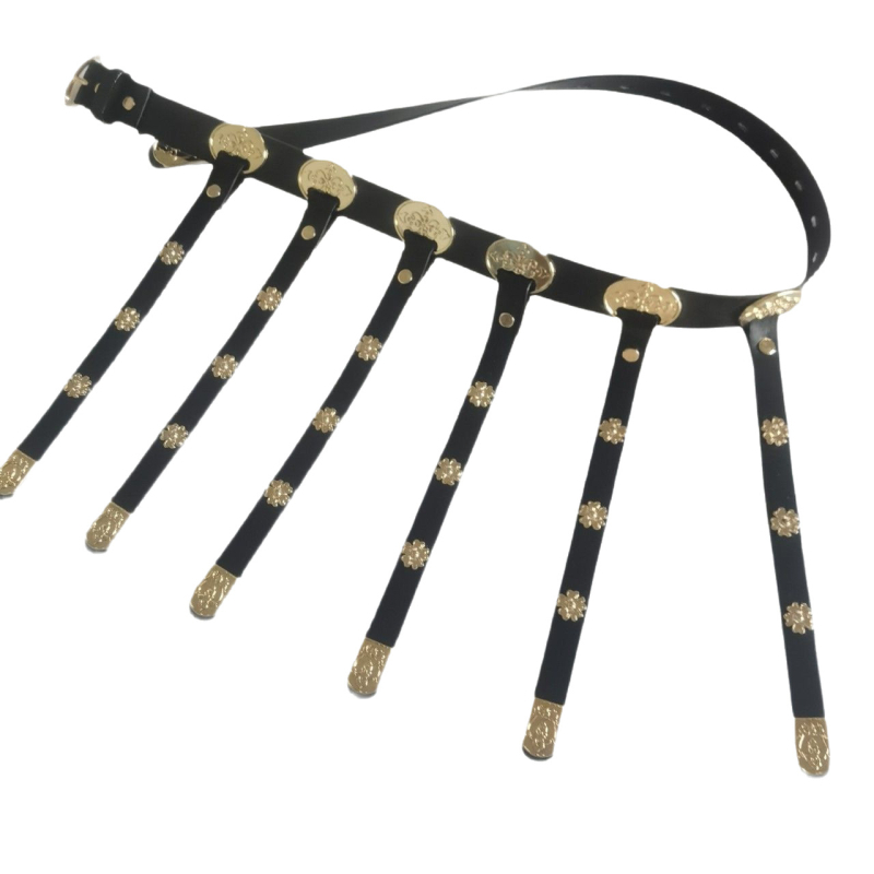 Curea din piele PU pentru haine tradiționale chineze cu cataramă din aliaj, închidere cu știft, lățime 2-4 cm, finisaj antic