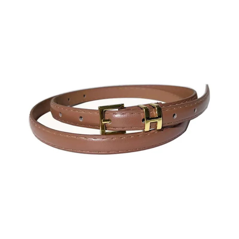 Tanki remen od PU kože s kopčom od legure, igličasti kopčom, unisex stil, uska širina do 2 cm