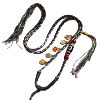 Náhrdelník s bavlnenou šnúrkou, etnický štýl, ručne pletený, s Thangka Buddha amuletou, značka Xuan shengyu, jeseň 2025