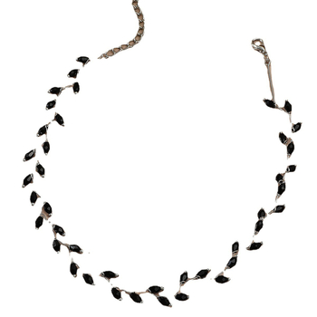 Colier cu mărgele de cristal și pandantiv din cristal, formă geometrică, lanț în formă de val, stil de birou