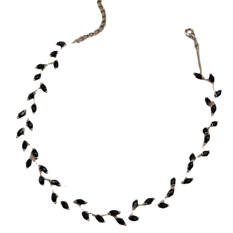 Colier cu mărgele de cristal și pandantiv din cristal, formă geometrică, lanț în formă de val, stil de birou