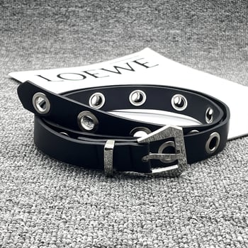 Curea din piele PU cu cataramă din aliaj, închidere cu știft, lățime 2-4 cm, stil INS/Punk