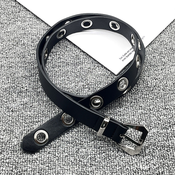 Curea din piele PU cu cataramă din aliaj, închidere cu știft, lățime 2-4 cm, stil INS/Punk