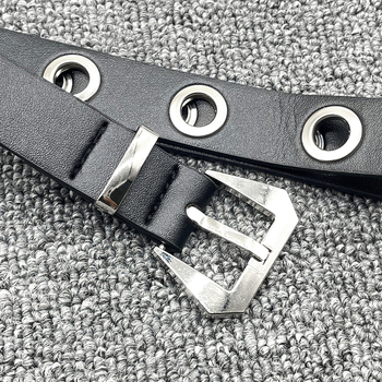 Curea din piele PU cu cataramă din aliaj, închidere cu știft, lățime 2-4 cm, stil INS/Punk