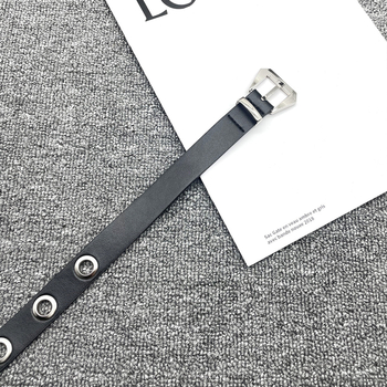 Curea din piele PU cu cataramă din aliaj, închidere cu știft, lățime 2-4 cm, stil INS/Punk