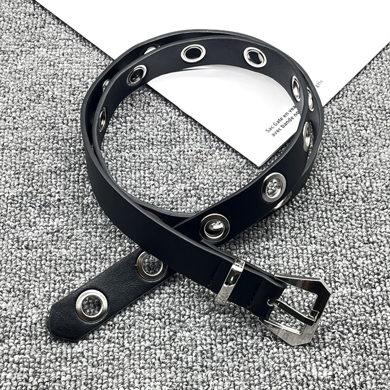 Curea din piele PU cu cataramă din aliaj, închidere cu știft, lățime 2-4 cm, stil INS/Punk