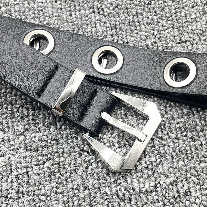 Curea din piele PU cu cataramă din aliaj, închidere cu știft, lățime 2-4 cm, stil INS/Punk