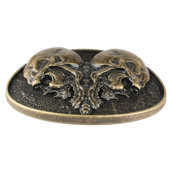 Unisex αγκράφα ζώνης με οβάλ σχήμα και σχέδιο κρανίου, από κράμα ψευδάργύρου, λεία επιφάνεια