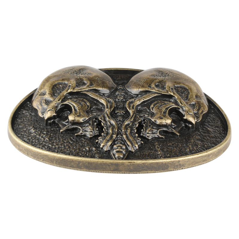 Unisex αγκράφα ζώνης με οβάλ σχήμα και σχέδιο κρανίου, από κράμα ψευδάργύρου, λεία επιφάνεια