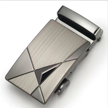 Αυτόματη αγκράφα ζώνης για άνδρες – σιδερένια, τετράγωνη, γεωμετρικό μοτίβο, με αυτόματο κλείσιμο