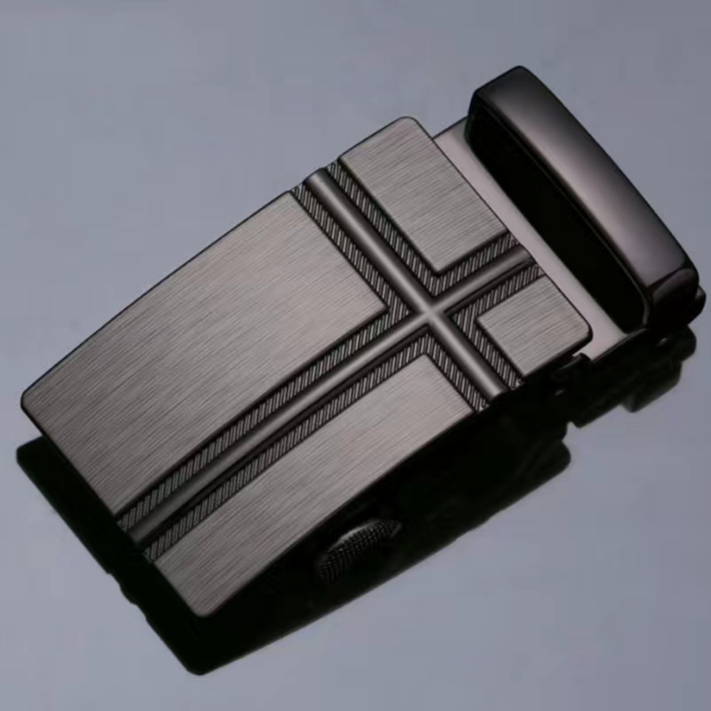 Αυτόματη αγκράφα ζώνης για άνδρες – σιδερένια, τετράγωνη, γεωμετρικό μοτίβο, με αυτόματο κλείσιμο