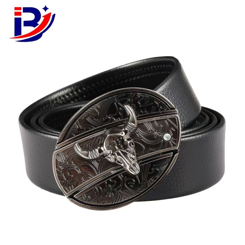 Ανδρική αγκράφα ζώνης από κράμα, οβάλ σχήμα, λεία αγκράφα με μοτίβο κεφαλής ταύρου, στυλ χιπ-χοπ