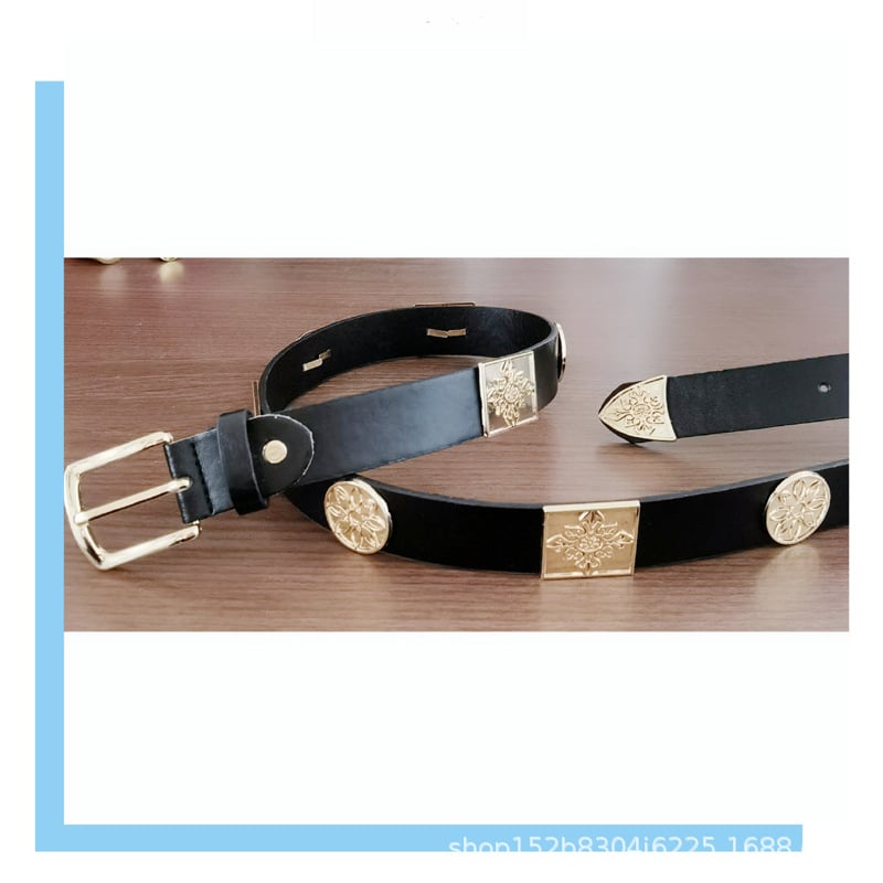 Centură Hanfu cu design antic decorativ, din piele artificială, cataramă cu pin din aliaj, lățime 2–4 cm, stil etnic/chinezesc/antic/palat