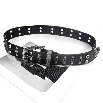 PU kožni pojas s kopčom od legura – rivet dekor, ulični rock stil, Harley nadahnut retro punk, širina 2–4 cm