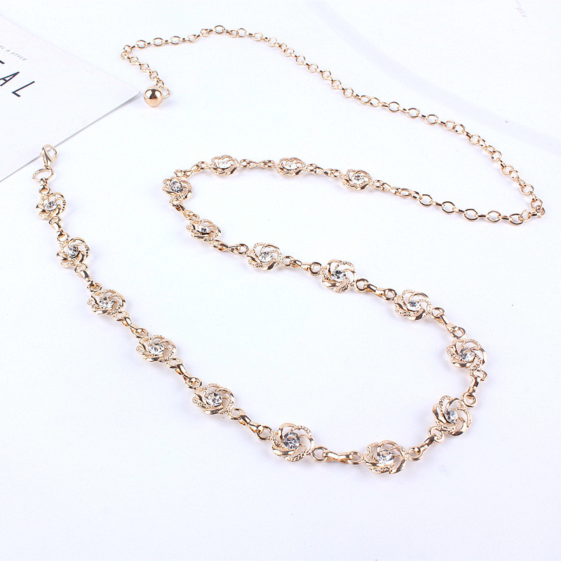 Lanț de talie din metal, stil dulce, cataramă cu cârlig, pentru femei adulte