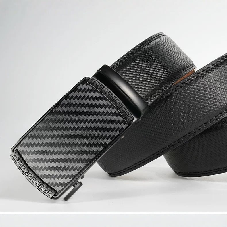 Ανδρική ζώνη επιχειρηματικού στυλ με ορθογώνια πόρπη από κράμα, μονογράμμα, αυτόματη πόρπη