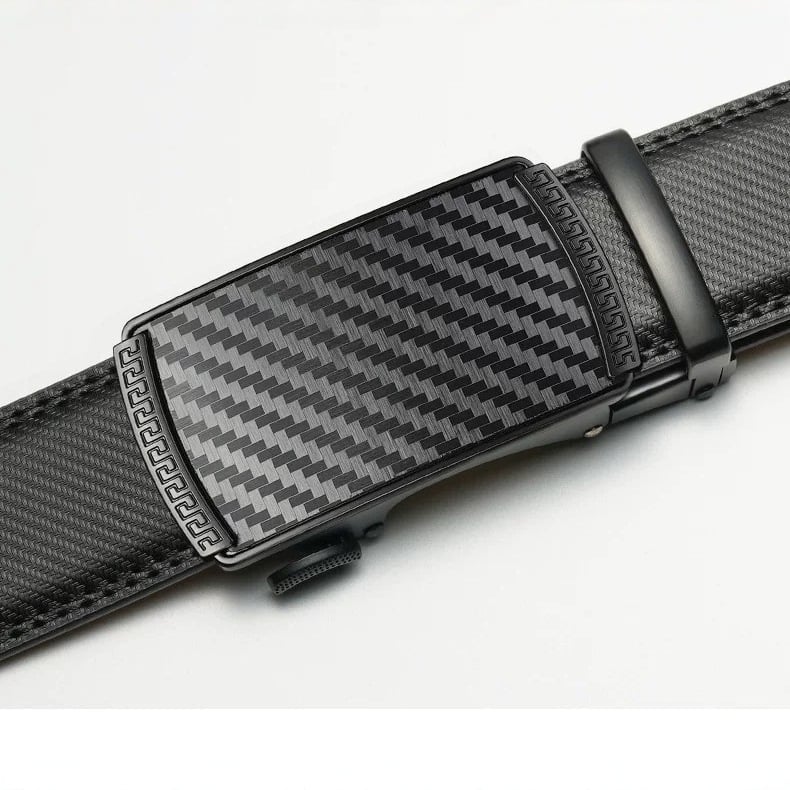 Ανδρική ζώνη επιχειρηματικού στυλ με ορθογώνια πόρπη από κράμα, μονογράμμα, αυτόματη πόρπη