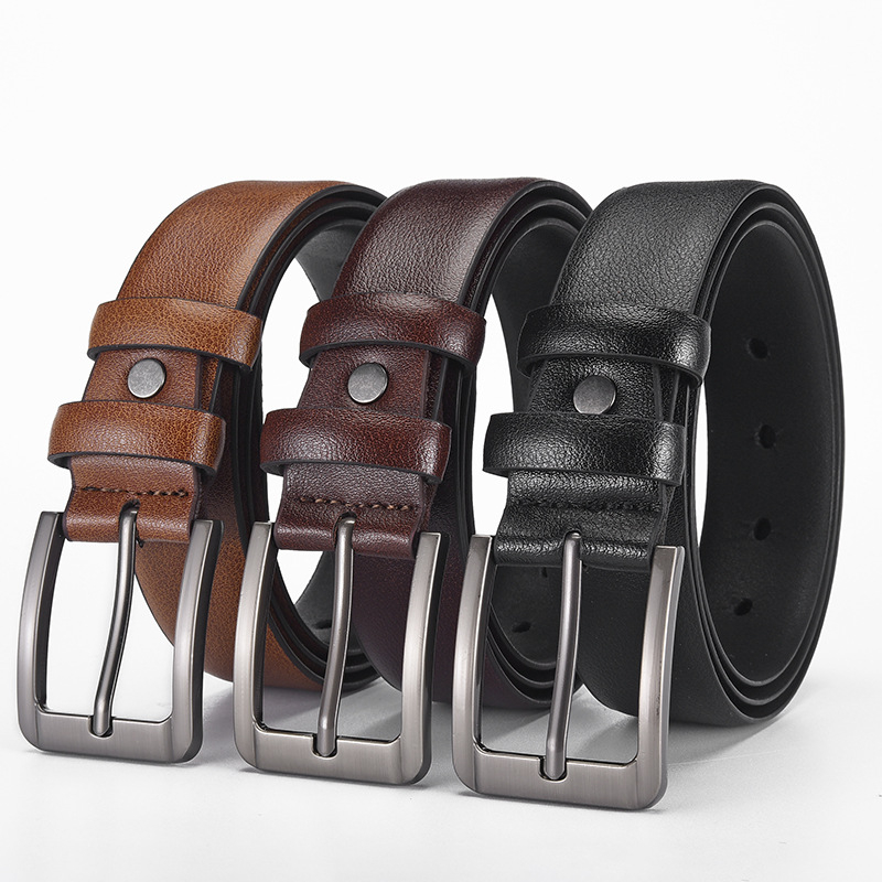 Férfi PU bőr öv ötvözet csattal, tűs zárással, szélesség 2–4 cm, 2021 ősz