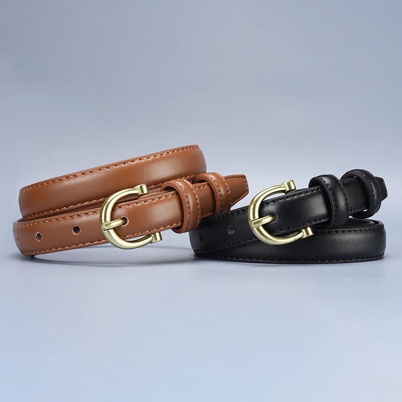 Curea subțire pentru femei cu cataramă cu cui - piele PU, cataramă din aliaj, lățime 2–4 cm, stil minimalist casual, accesorii versatile