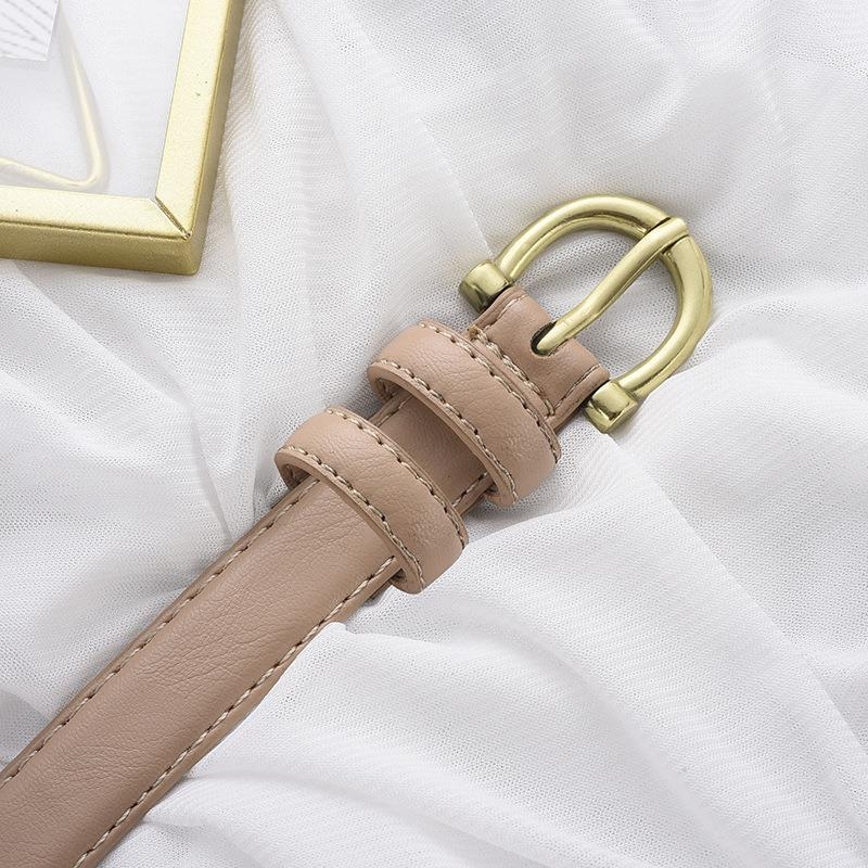 Curea subțire pentru femei cu cataramă cu cui - piele PU, cataramă din aliaj, lățime 2–4 cm, stil minimalist casual, accesorii versatile