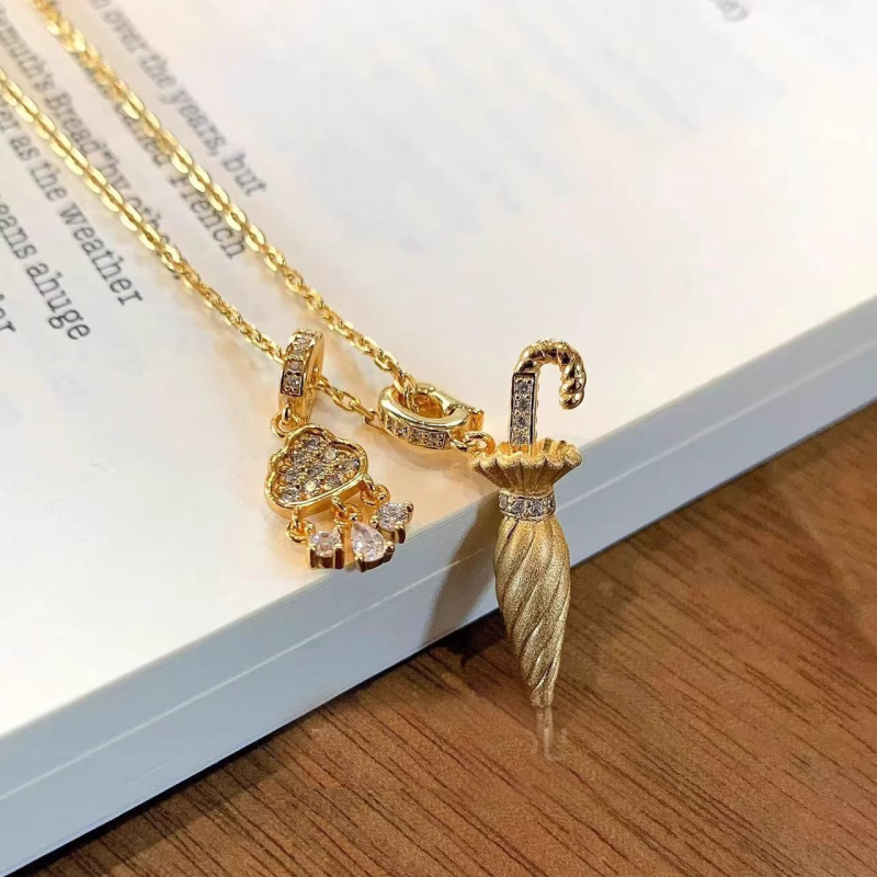 Öko-barát réz nyaklánc, medál sárgarézből, valódi arany bevonat, hagyományos lánc, geometriai forma