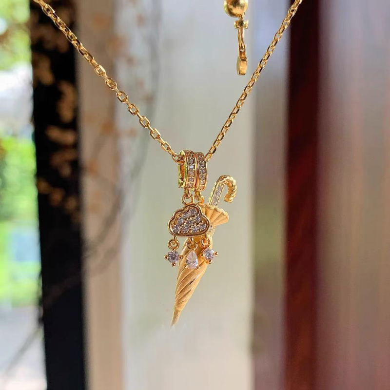 Öko-barát réz nyaklánc, medál sárgarézből, valódi arany bevonat, hagyományos lánc, geometriai forma