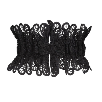 Curea talie dantelată, lată, cu cataramă, pentru femei, girdle elastic din nailon, stil lejer, lungime 60–80 cm