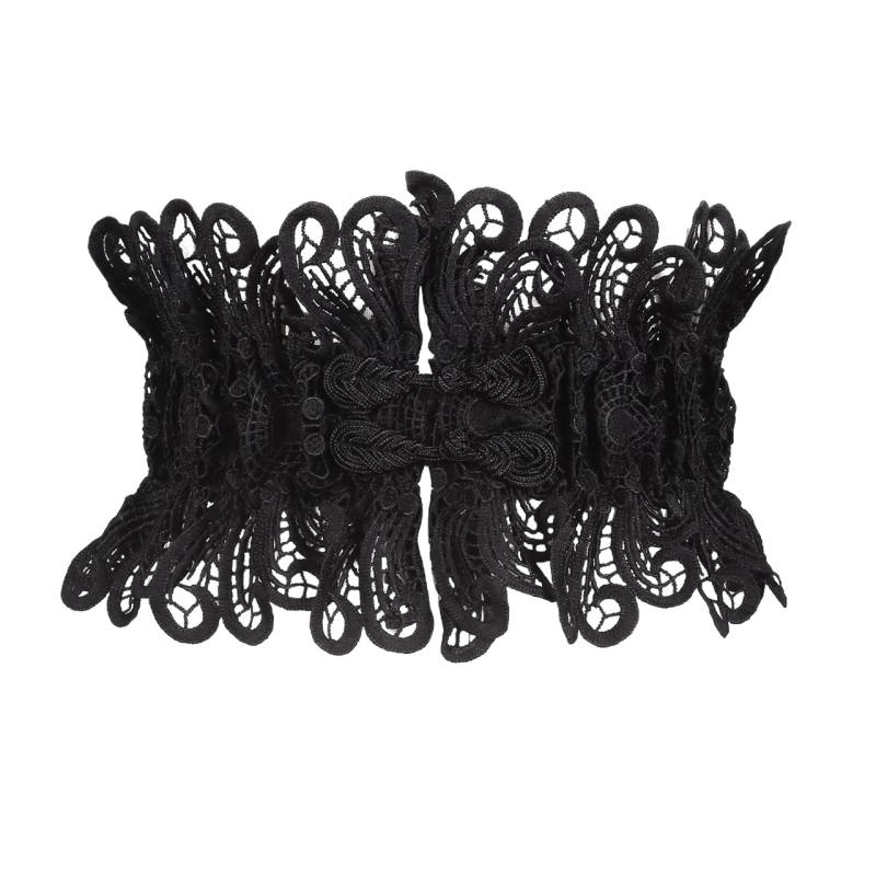 Curea talie dantelată, lată, cu cataramă, pentru femei, girdle elastic din nailon, stil lejer, lungime 60–80 cm