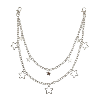 Fém derékszíj üreges ötágú csillaggal, többszintű retro csillag dizájn, uniszex felnőtteknek, egyhurok öv, nikkelmentes bevonat, testreszabható rajz vagy minták szerint